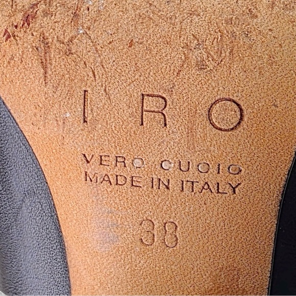 IRO Black White Leather Colorblock Wedge Ankle Boots EU 38 (US 7.5/8) - Picture 6 of 7